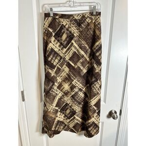 AGB Byer California Brown Beige Diamond Print Maxi Skirt Women's Career‎
